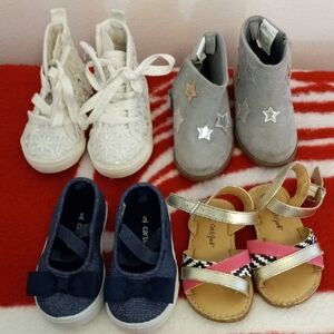 Size 5 (Baby) Stylish Kids Shoe Collection - White, Gray, Blue, Pink